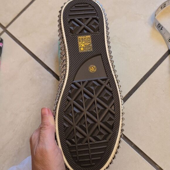 NEW Nan-Ku Free People High Top Sneaker Rhinestone Studded Mint Size 7.5 - Picture 12 of 15